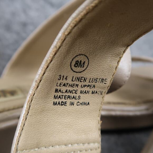 Liz Cole Shoes Womens 8 Sandals Wedge Slides Leather Slip On Double Strap Retro - Picture 11 of 11